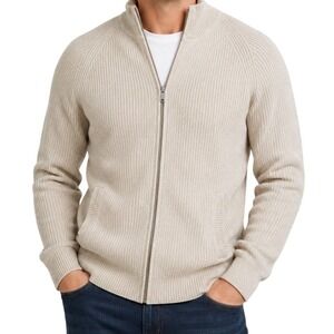 Duncan Cameron Cashmere Lambswool Zip Cardigan Sweater Men's‎ Large